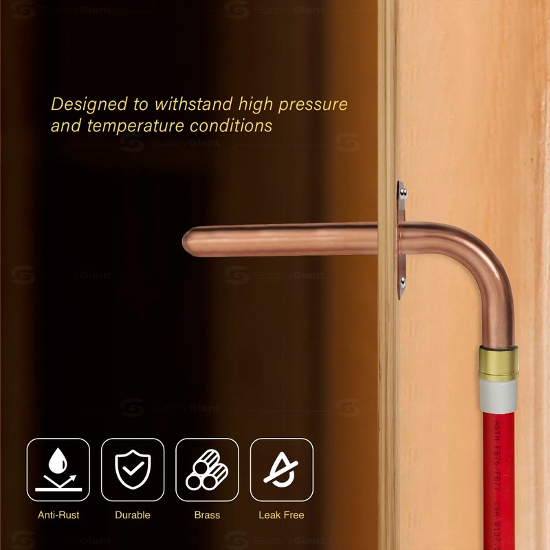 Pex-A Expansion Copper Stub Out Elbow with Flange 3/4" x