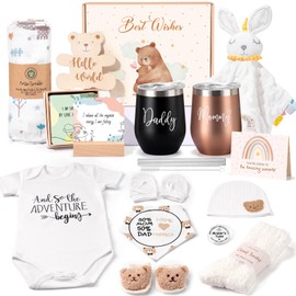 New Mom Gifts for Women, Top Pregnancy Gifts with Mom and Dad Tumbler Set for First Time Moms, Expecing Parents to Be, Gender Reveal, Baby Shower, Best Baby Gifts for Boys Girls Neutral