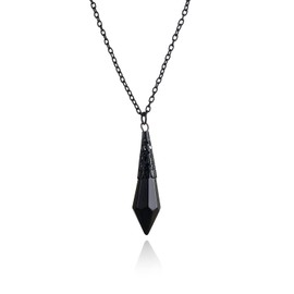 GYRMMUE Gothic Velvet Necklace,Red Purple Crystal Glass Pendant Necklaces Vintage Mystery Vampire Choker Goth Punk Style Gems Mystic Witch Costumes Jewelry for Women, Large, Acrylic Glass, No Gemstone