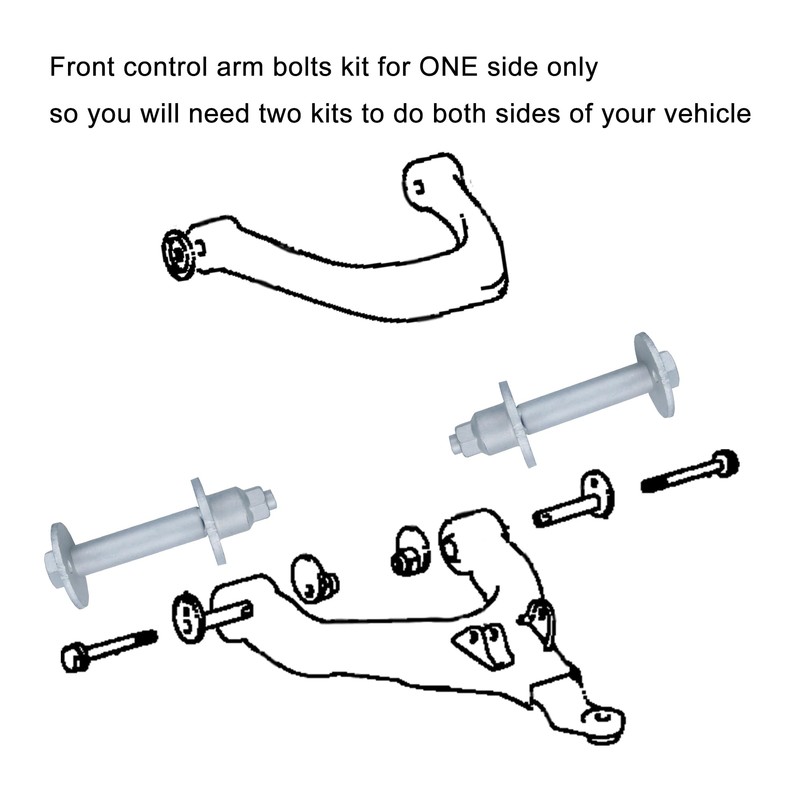 Sheisor Front Alignment Camber Toe Adjustment Bolts, Lower Control Arm
