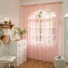 Lavyhuno Pink Lace Curtains 2 Panels 72 inches Long for