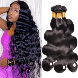 Bele 12A Brazilian Hair Body Wave 3 Bundles 14 16 18 Inch Body Wave Bundles 100% Unprocessed Human Hair Natural Color