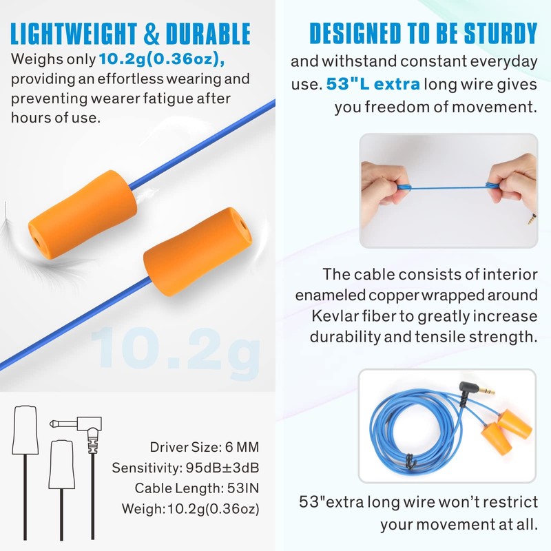 Hearprotek earplug Headphones for Work, Safety Foam Earbuds Headphones That