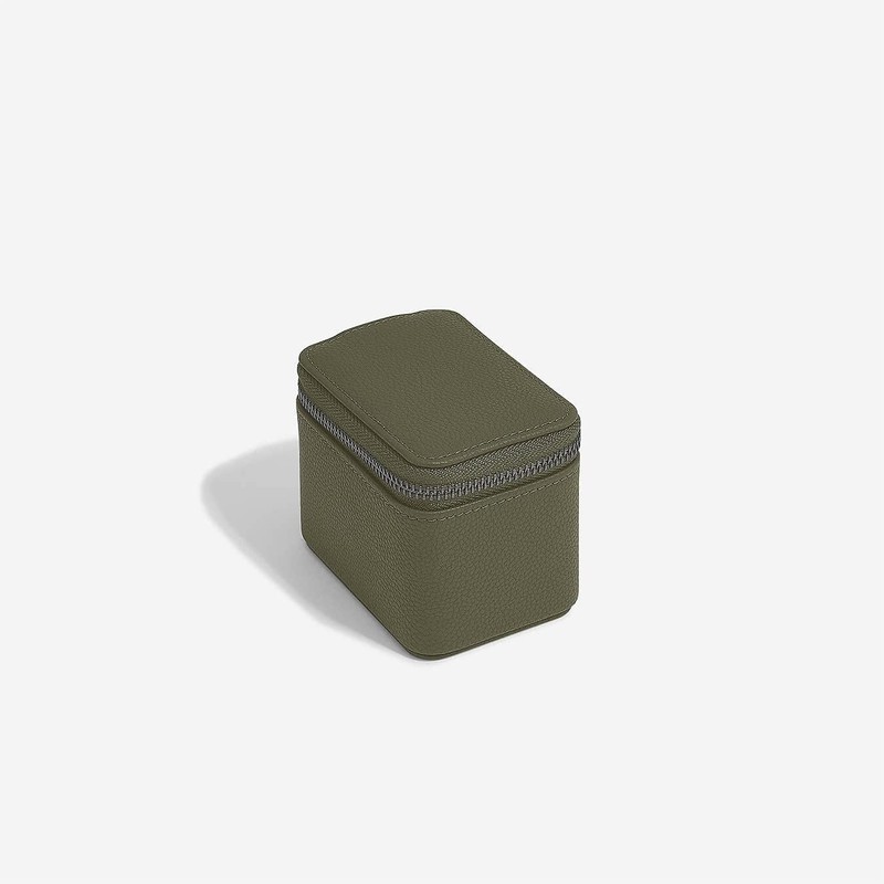 Stackers Small Watch Box with Zip - Olive Green