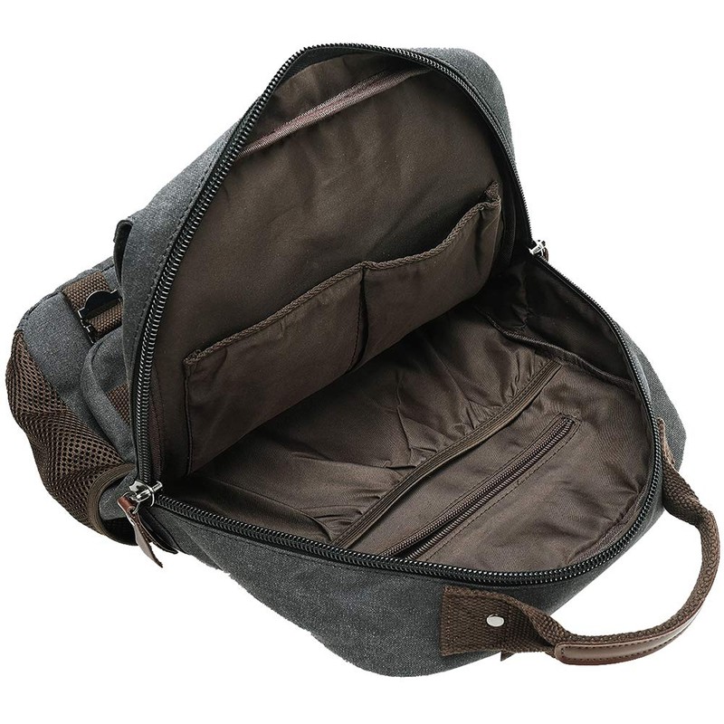 Mygreen Crossbody Backpack, Sling 2-Way, Canvas, Black