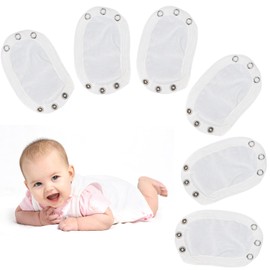 Shengxi 6 Pcs Baby Vest BodySuit Extender Baby Clothes Extender Baby Onesie Extender Cotton White Bodysuit Extender for Baby Newborn Cotton Bodysuit Extender with Push Button