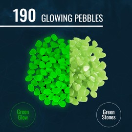 Graham Products Glow in The Dark Rocks - 450 Pieces Multicolored - Solar-Charged Glow Pebbles for Indoor & Outdoor Gardens - Fish Tank Decorations & Walkway Accents
