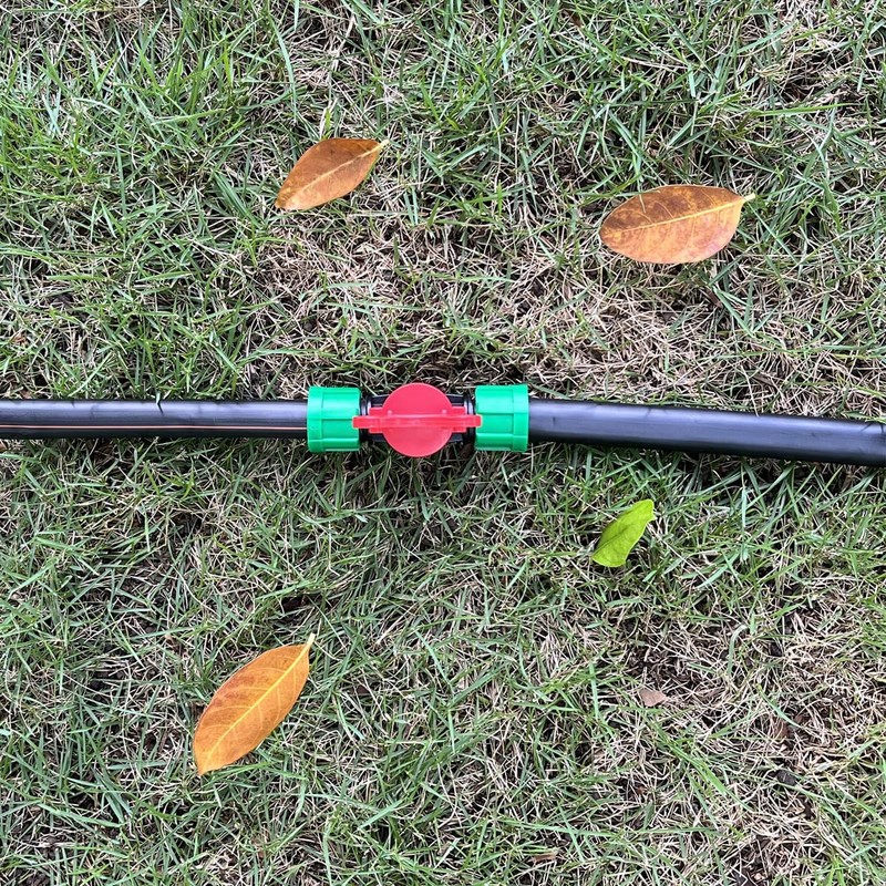 Drip Irrigation Shut Off Valve, In-Line Barbed Switch Valve Locking