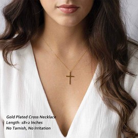 M MOOHAM Cross Pendant Necklace for Women Girls, Dainty Gold Small Tiny Cross Necklace for Women Girls, Easter Religious Christian Confirmation Baptism Gifts for Teenage Girl Jewelry