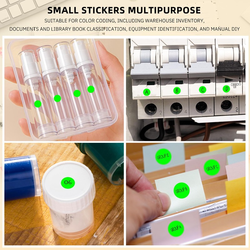 PARLAIM 1/4 Inch Roll Color Coding Labels,4200per Round Adhesive Circle