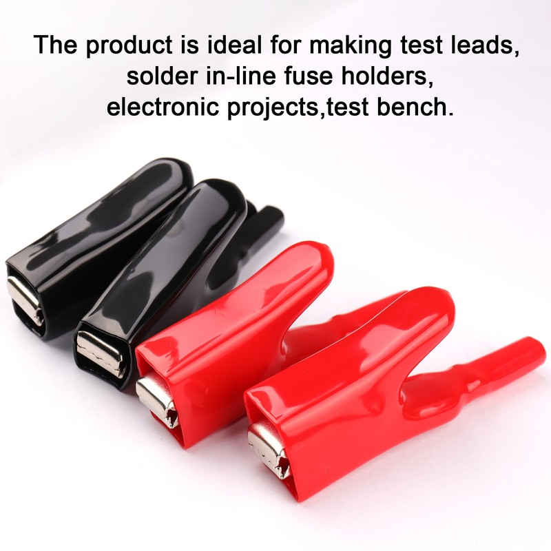 ATOPLEE 4PCS Alligator Clips Electrical,50A Insulated Spring Loaded Alligator Clamps,Truck