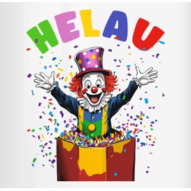 Tasse Tassen 325ml - & - Helau Clown Kostüm Karneval I Fasching Clown lustig I Clownkostüme I Clowns Kostüm I Clownskostüm Fasnacht I Fastnacht - 325 ml - Schwarz - karnevalstasse fasching-