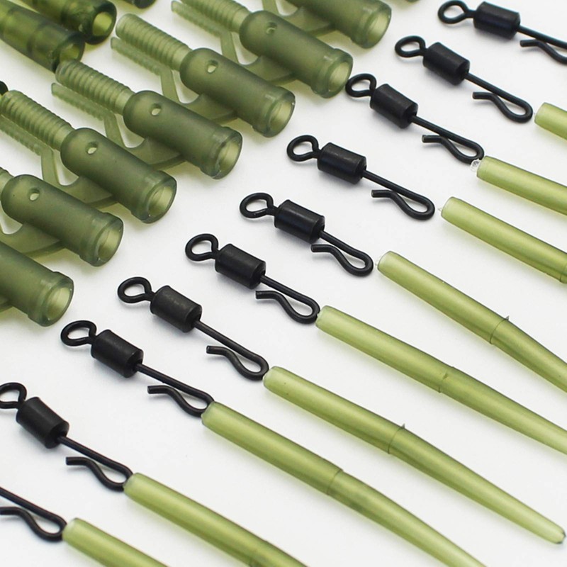 Elionless 40 Pcs Carp Fishing Kit, Anti Tangle Sleeves Tail