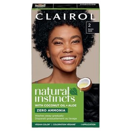 Clairol Natural Instincts - Tinte semipermanente para el cabello, color negro 2, paquete de 1 unidad