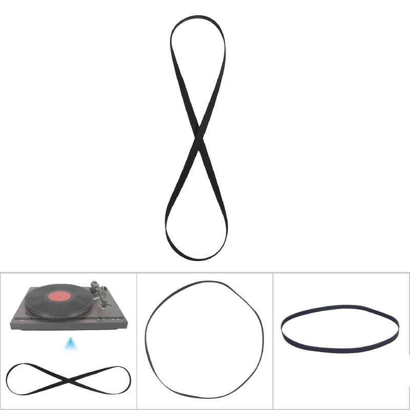 Alomejor Black Record Player Turntable Belt Replacement Rubber Recorder Drive