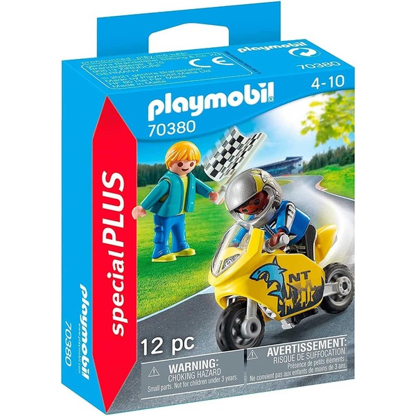 Playmobil 70380 Special Plus Boys with Motorcycle, Fun Imaginative Role-Play,
