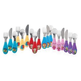 Nuby Toddler Cutlery Stainless Steel Red 12m+