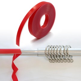 Terixe 32.8 Ft Hard Surface Curtain Rod Tape, Solve The Problem of Curtain Rings on Telescopic Curtain Rods Getting Stuck and Making Noise When Sliding, Allowing Drapery Rings to Slide Smoothly