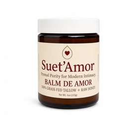 Suet'Amor Balm De Amor - Grass-Fed Tallow Balm with Raw Honey | Natural Intimate Moisturizer for Sensitive Skin | Paraben-Free, Fragrance-Free | 4 oz