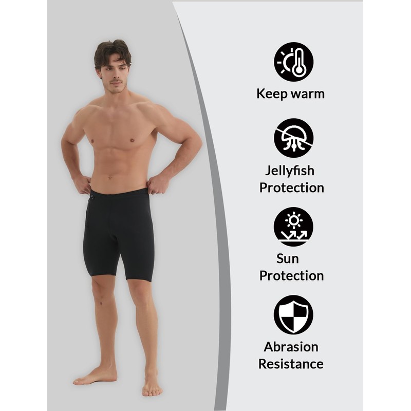 Lemorecn Wetsuits Pants Shorts 3mm Neoprene Canoeing Swimming Pants(UK1035-2XL)