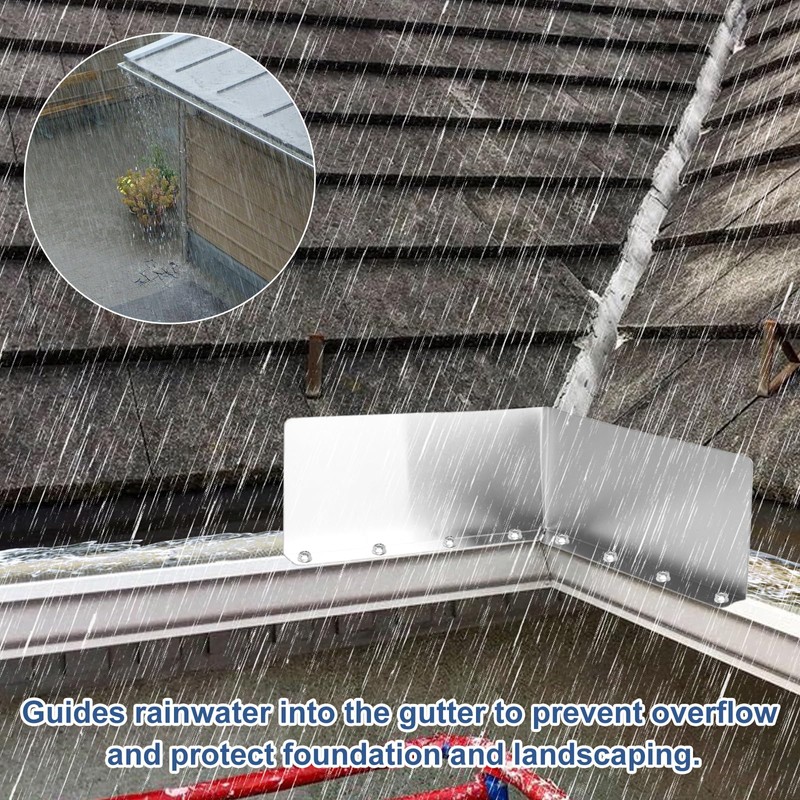 EEEKit 4PCS Rain Gutter Valley Splash Guards, Gutter Rain Diverter