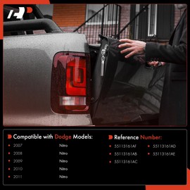 A-Premium Tailgate Handle Liftgate Latch Handle Compatible with Dodge Nitro 2007 2008 2009 2020 2011, Chrome, Replace# 55113161AB, 55113161AC