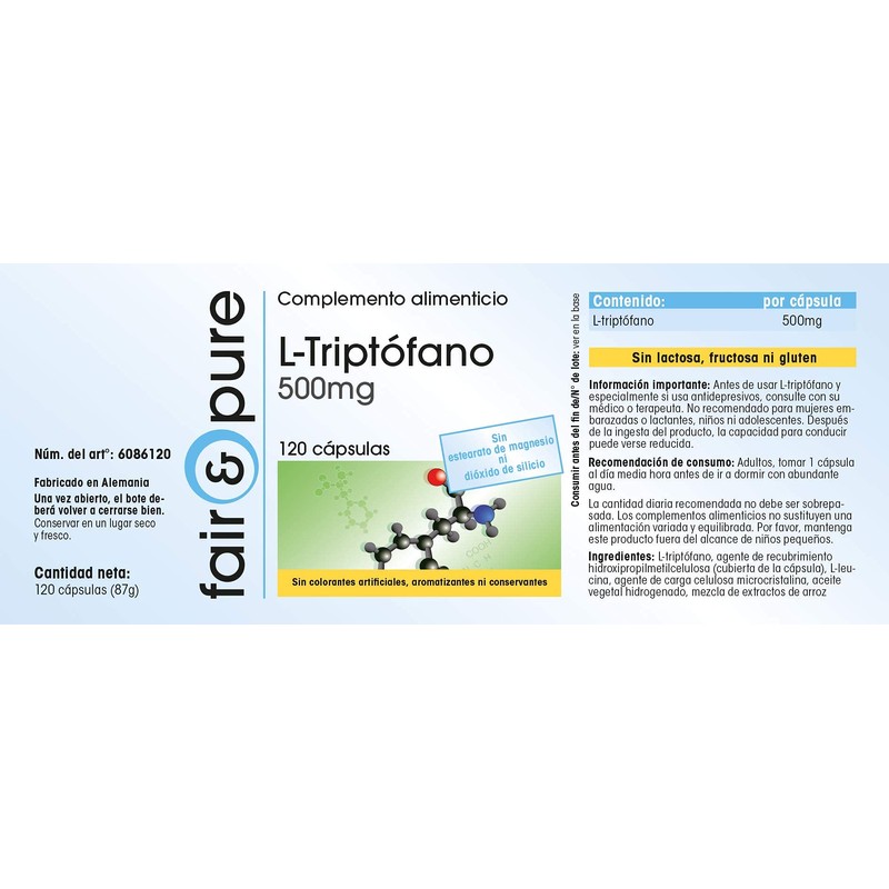 Fair & Pure® - L-Tryptophan 500 mg - Vegan -