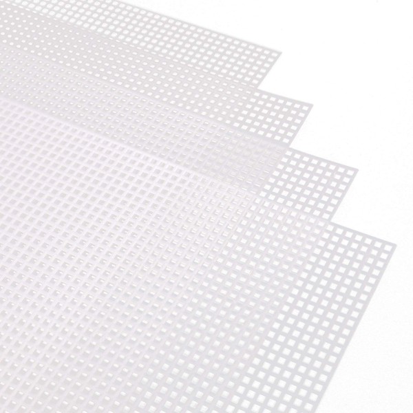 SAVITA 6 Pieces 13x10.24in 7 Count Plastic Needlepoint Canvas White Plastic mesh Sheets for Embroidery Crafting and Knit and Crochet Projects