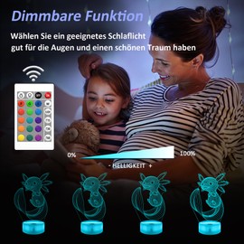 OkiyiD Axolotl Night Light, Axolotl Gift with Remote Control + Touch 16 Colour Flash Change + Timer Children's Room Decor Best Festival Birthday Gifts