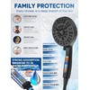 Pavezo 5-Inch High Pressure Handheld Shower Head with 10-Mode Powerhead,