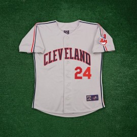 Majestic Manny Ramirez 1993 Cleveland Indians Grey Road Men's Cooperstown Jersey - S