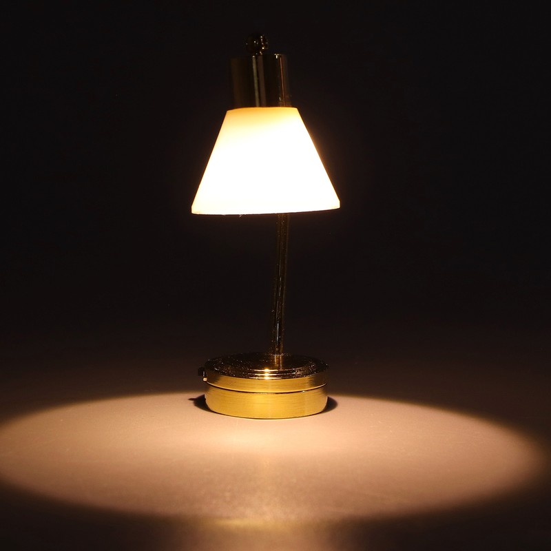 1:12 Scale Dollhouse Table Lamp LED Micro Metal Dollhouse Miniature