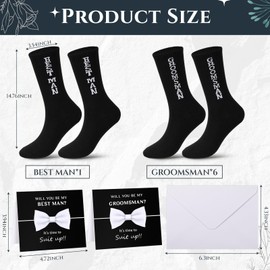 Jamntower 7 Set Groomsmen Proposal Gifts for Men Included Groomsmen Socks and Card with Envelopes for Wedding