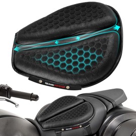 GRAND PITSTOP GRAND PITSTOP Motorcycle Gel Seat Cushion, Pressure Relief Motorcycle Seat Pad, Shock Proof Honeycomb Gel Structure Comfortable for Motorbike Long Rides