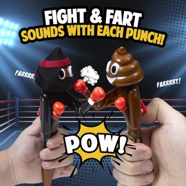 Farting Poop Pen with Punching Arms - Makes Funny Fart & Action Sound With Every Punch, Perfect Novelty Gift For Kids, Teens & Boys, Silly Gag Gift & Interactive Pen Toy With Big Laughs (Boxer)