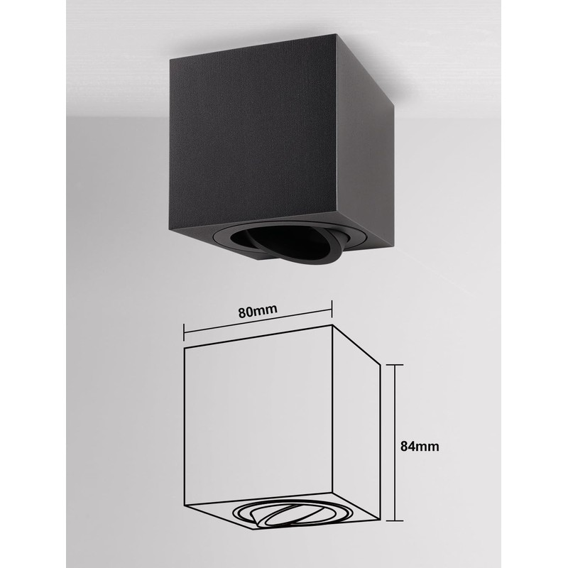 YindaLux Surface-Mounted Spotlight Black - Ceiling Spotlights LED 30° Swivelling