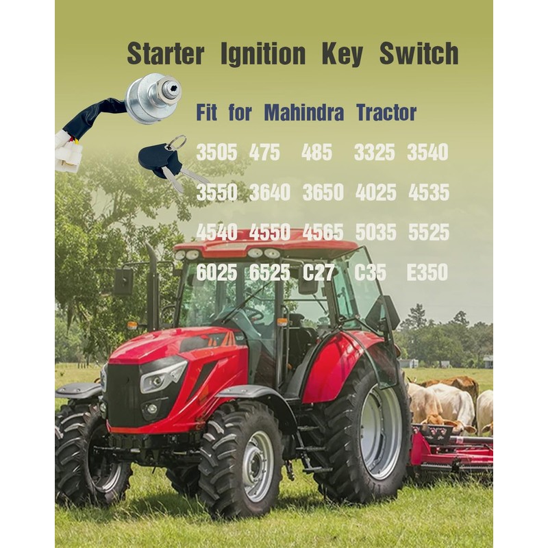 OWNDR 005558982R93 Tractor Ignition Starter Switch Fit for Mahindra Tractor