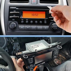 HUSHRICH 8Pcs Universal Radio Removal Tool, Radio Keys - Car Stereo Removal Keys Compatible with Ford & European Vehicles, DIN Release Keys Set for Car Radio Removal Tools (Silver)