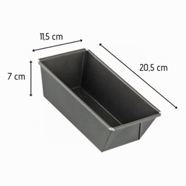 Zenker Mini Size Stampo per Plumcake 20,5x11,5x7cm forma squadrata in Carbon Steel con Rivestimento Antiaderente 20,5x11,5x7 cm Linea Special Mini, Colore Nero