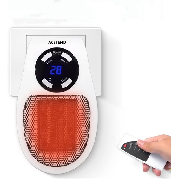 Mini Heater, Adjustable thermostat, 12 Hour Timer & LED Display,