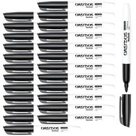 OASIDOS Dry Erase Markers Fine Tip - 24 Pack Fine Point Thin Black White Board Markers Bulk, Low Odor Whiteboard Markers for Office Classroom School White Board