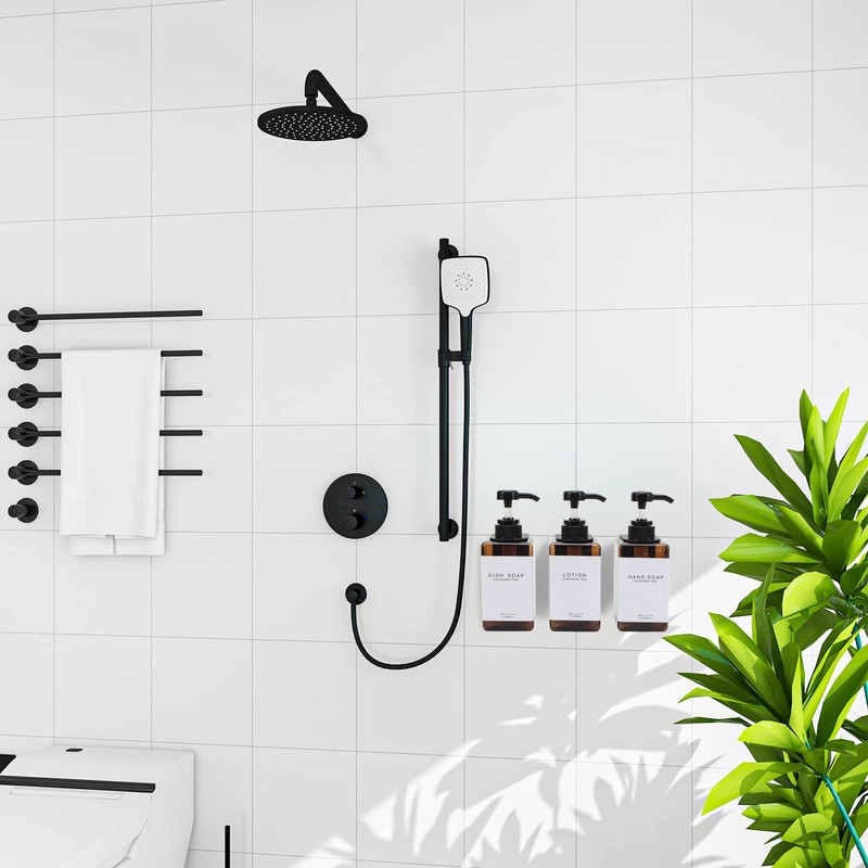 GOYISEE Shampoo and Conditioner Dispenser for Shower Wall 3 Chamber