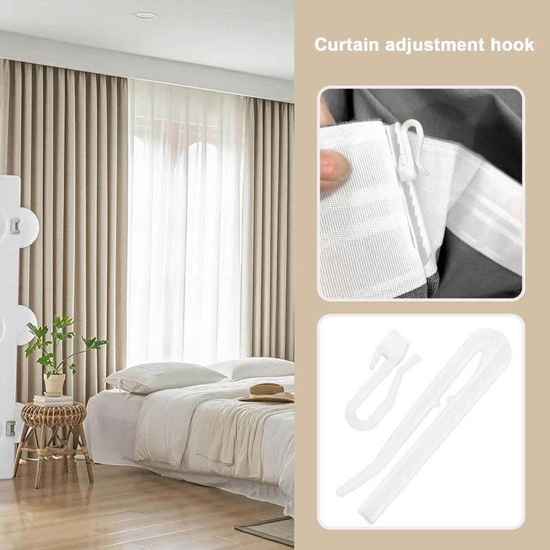 eMagTech 100PCS 70mm Curtains Hooks Adjustment Deep Pinch Pleat Hooks
