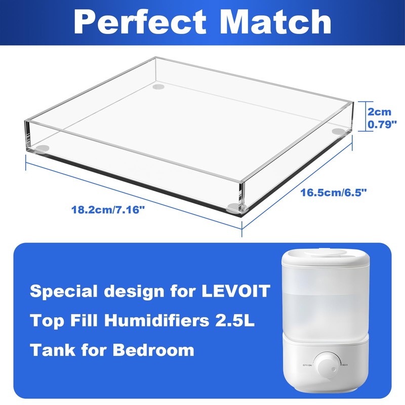 Homakover Acrylic Humidifiers Tray for LEVOIT Classic 160 Top-Fill Humidifiers