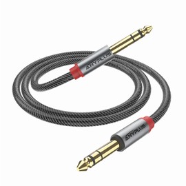 ANYPLUS Guitar Cable, 3 m, 6.35 mm Cable Jack to Jack, Fish Wire Braided 6.35 mm Stereo Instrument for Guitar, Bass Amplifier, Key Instrument, Electronic Piano, etc.