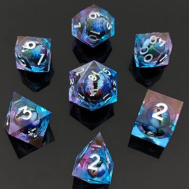 ORUZA 7 Pieces Dragon Eye Polyhedral Resin Game Dice DND Dice Set D&D Dice for Dungeons and Dragons RPG MTG Pathfinder Role Playing Game D4 D6 D8 D10 D% D12 D20