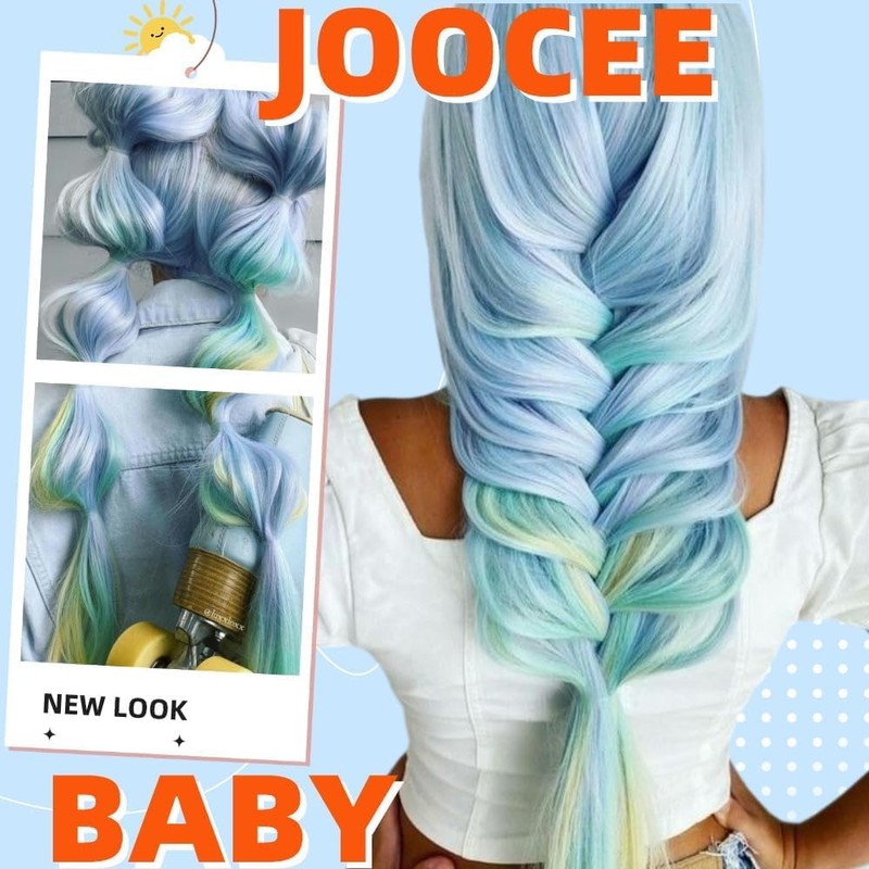 Light Blue Synthetic Hair for Braiding, 24 Inches/61 cm, 3