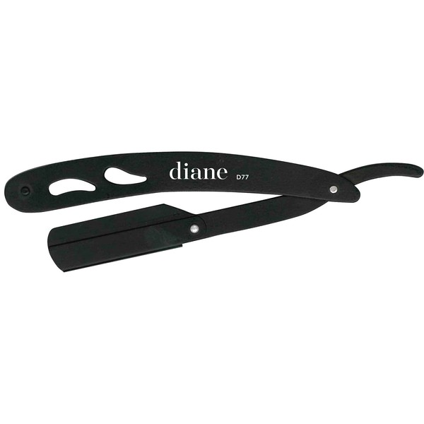 Diane Professional Straight Edge Shaving Razor, Black, 0.15 lb