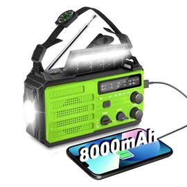 OLANSOR Disaster Prevention Radio, Disaster Prevention Flashlight Radio, Multi-functional, Hand Cranked Solar Emergency Radio, AM/FM Compatible, Portable Radio, SOS Emergency Alarm, 3 Modes Flashlight