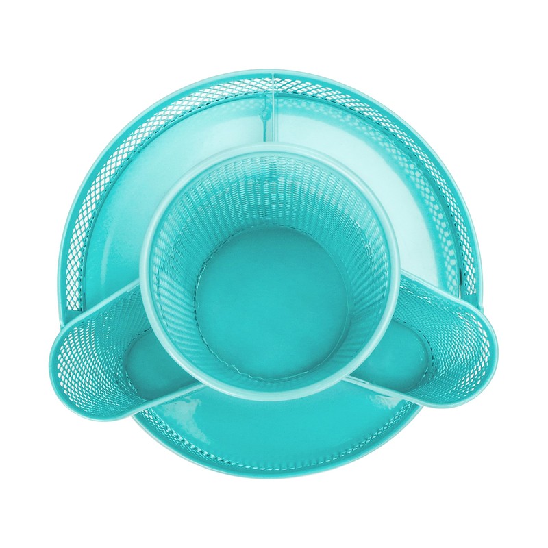Annova Mesh Desk Organizer Rotate with 5 Compartments Round Spinning